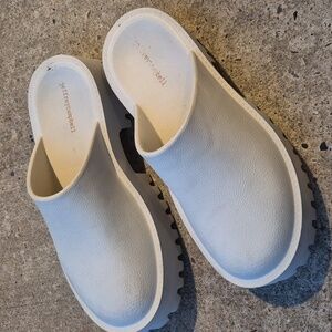 Jeffrey Campbell Bae Platform Cream Clogs
